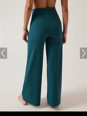 Athleta Wide-Leg High-Rise Pants in Teal Green